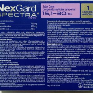 nexgard spectra perro 15 a 30 Kg back 1 comprimido