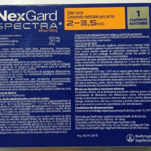 nexgard spectra perro 2 – 35 Kg back 1 comprimido