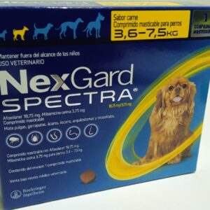 nexgard spectra perro 3a6 – 7a5 Kg front 1 comprimido