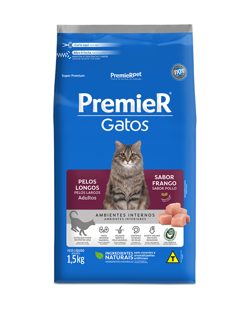 Premier Pet Gato Adulto Pelo Largo 1.5k frontal