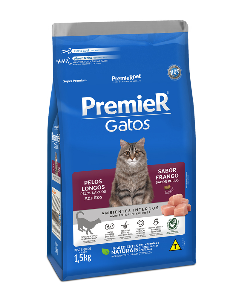 Premier Pet Gato Adulto Pelo Largo 1.5k tres cuartos