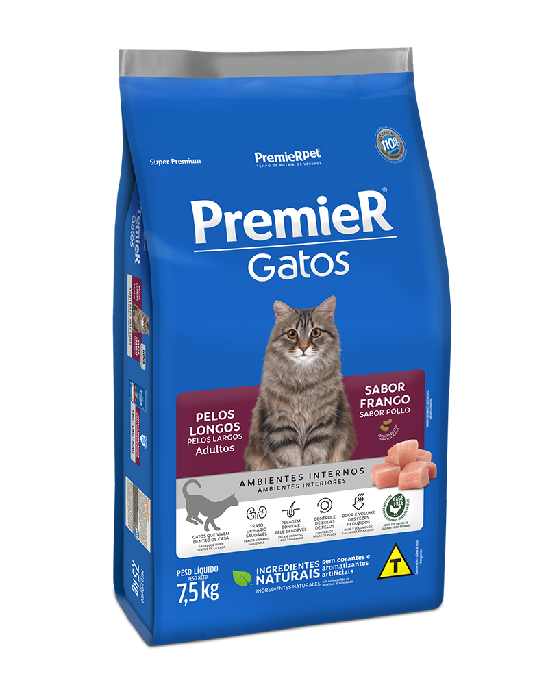Premier Pet Gato Adulto Pelo Largo 7.5k tres cuartos
